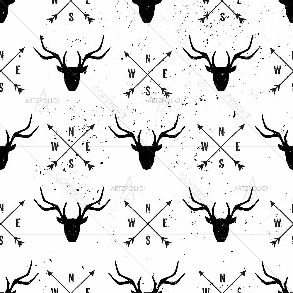 Deer Head and Arrows — Abstract custom art by ArtzFolio