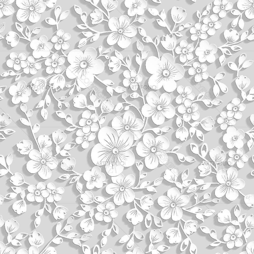 Sakura Flowers Pattern — Botanical custom art by ArtzFolio
