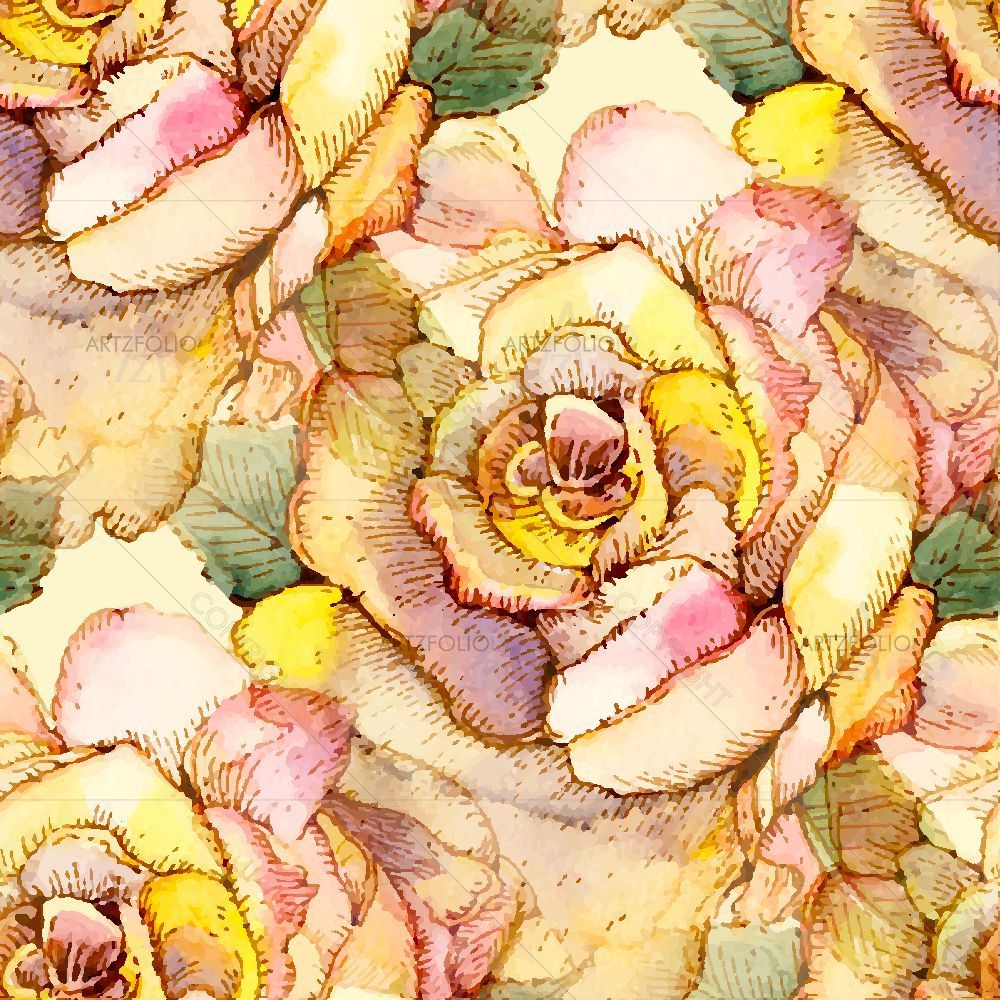 Watercolor Flowers D23 — Botanical custom art by ArtzFolio