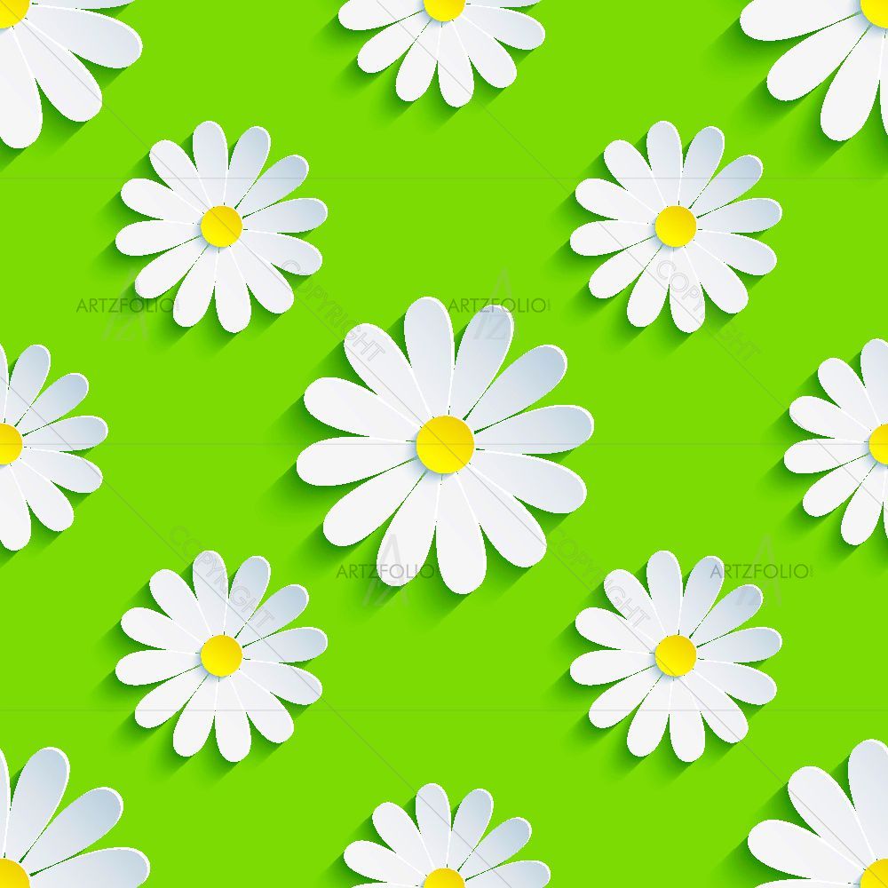 3D Chamomile Flower — Botanical custom art by ArtzFolio