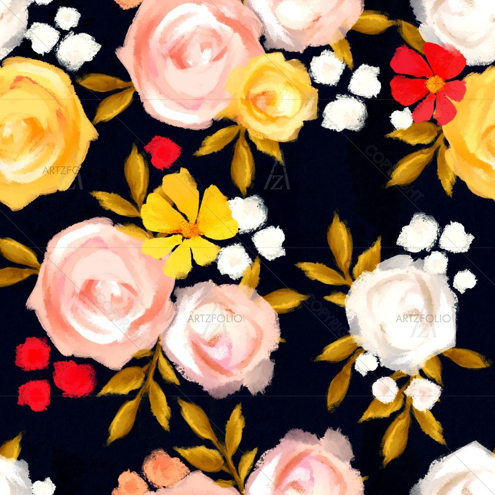 Floral Pattern D6 — Botanical custom art by ArtzFolio