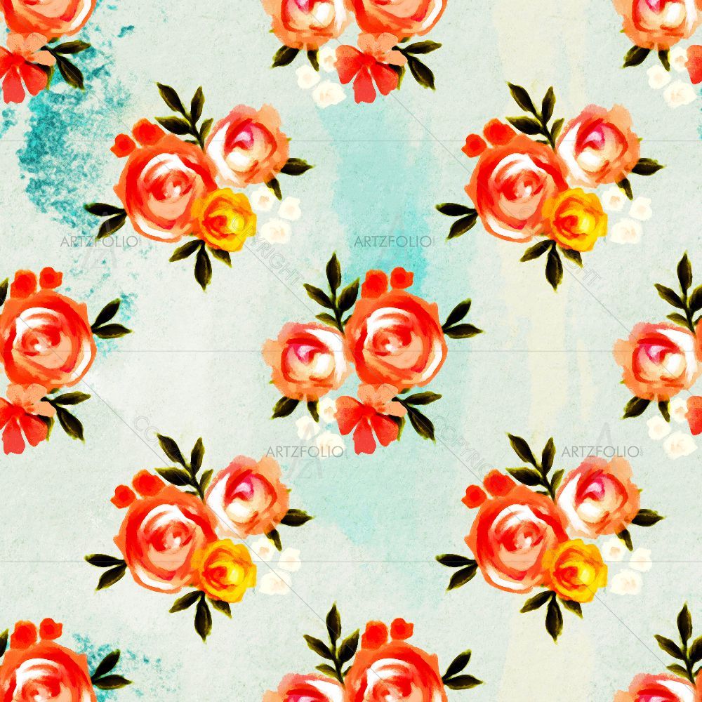 Floral Pattern D7 — Botanical custom art by ArtzFolio