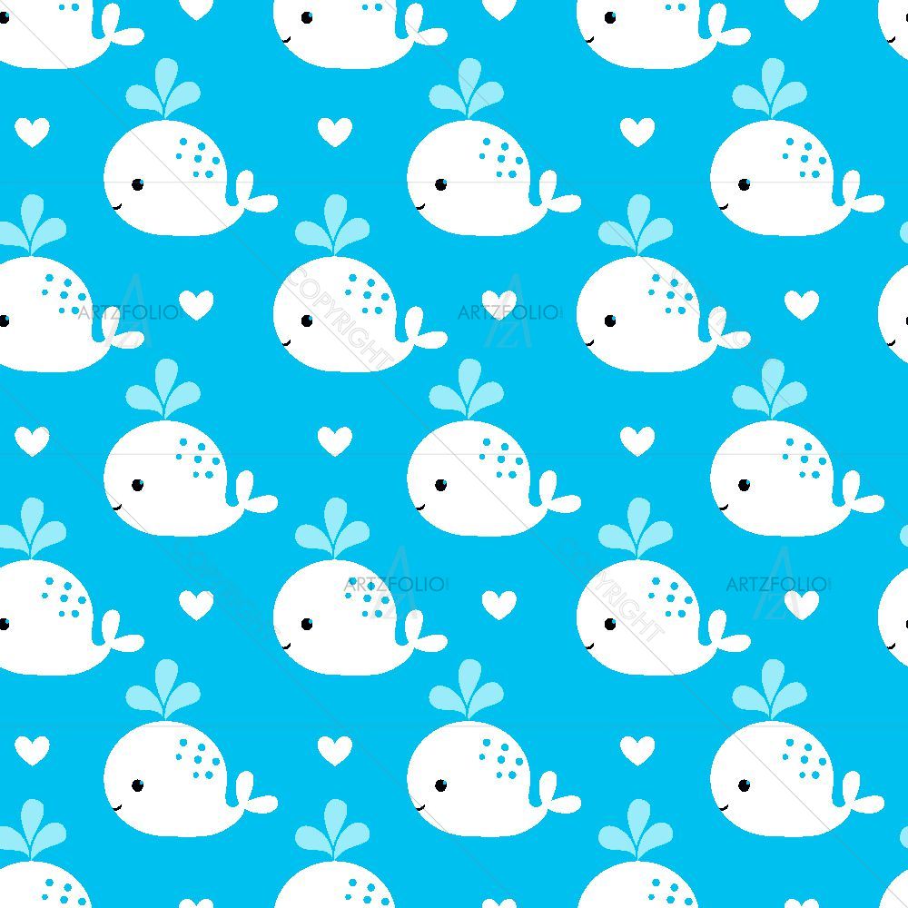 Cartoon Blue Whales — Animals custom art by ArtzFolio
