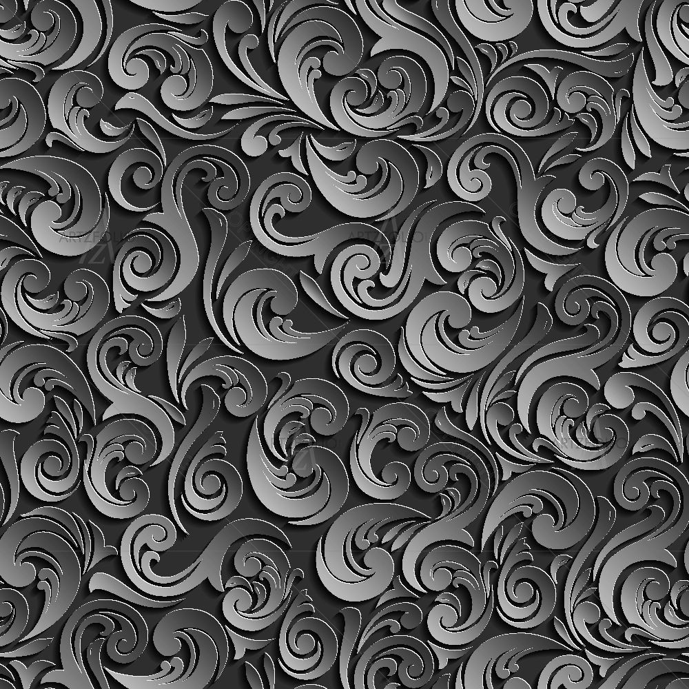 Abstract Black Floral Pattern — custom-size art design 5015276