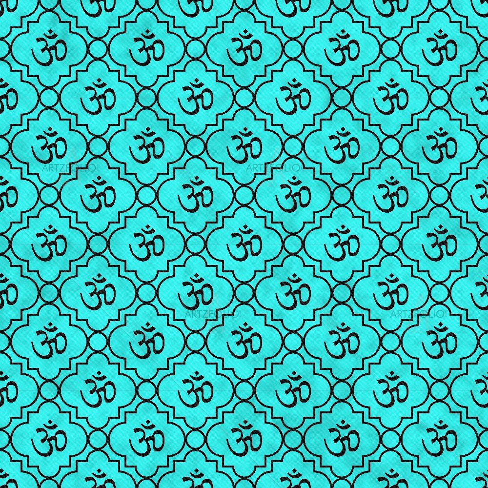 Teal Black Aum Hindu Symbol D1 — custom-size art design 5015292