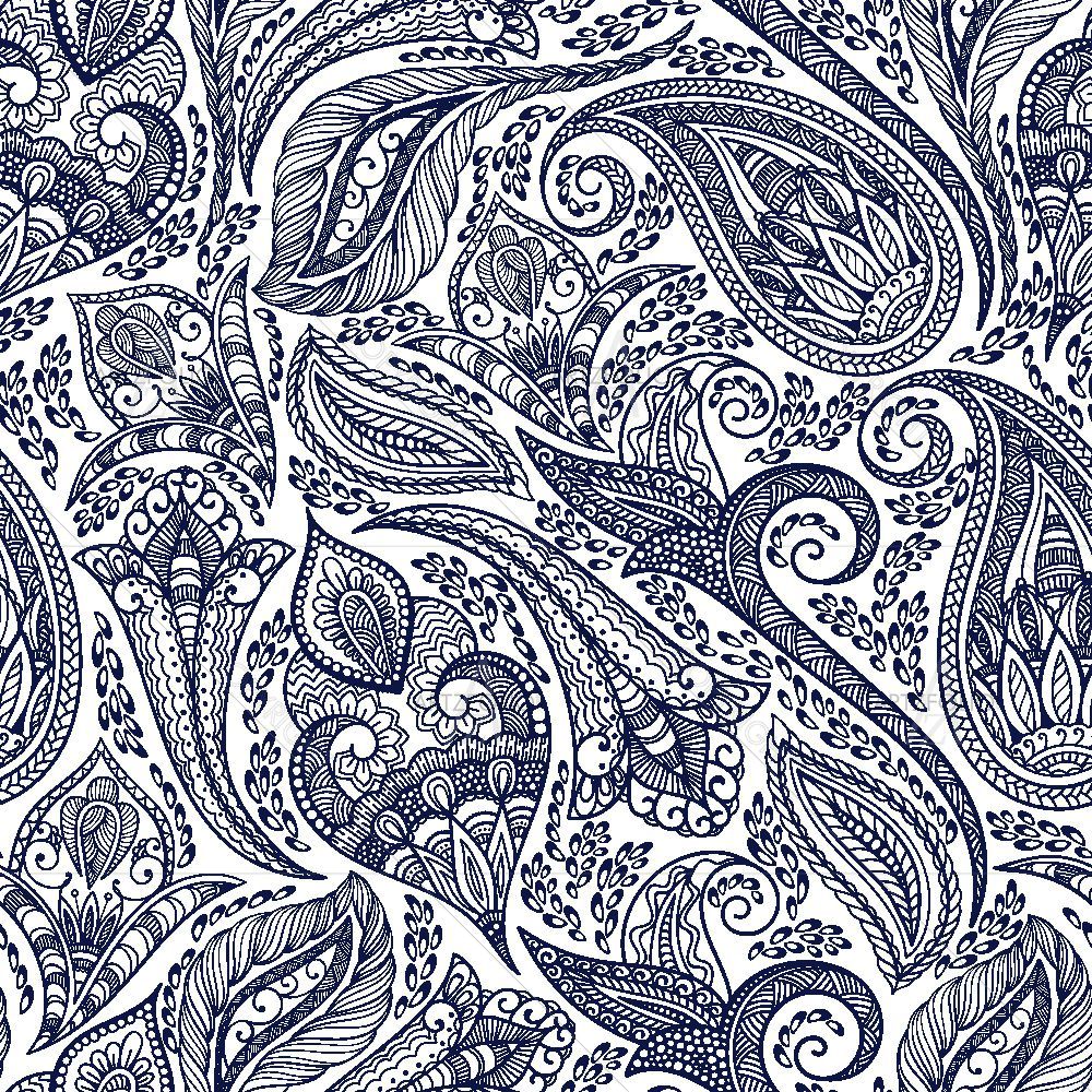 Monochrome Paisley — custom-size art design 5015295