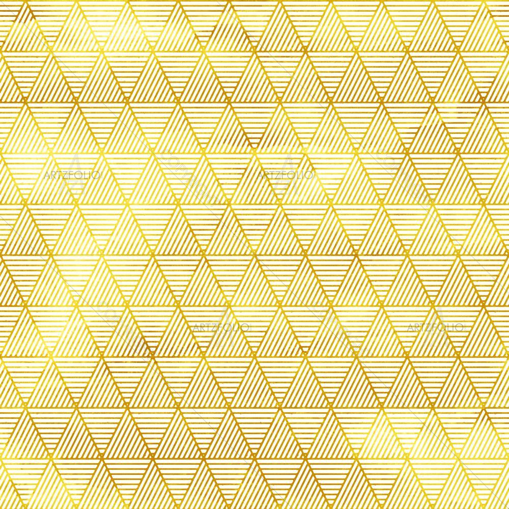 Golden Triangular Lines — Abstract custom art by ArtzFolio