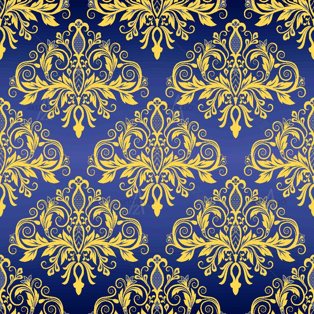 Damask Pattern D2 — Botanical custom art by ArtzFolio