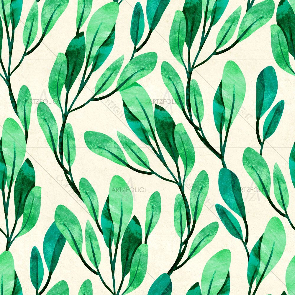 Green Leaves D2 — custom-size art design 5015307