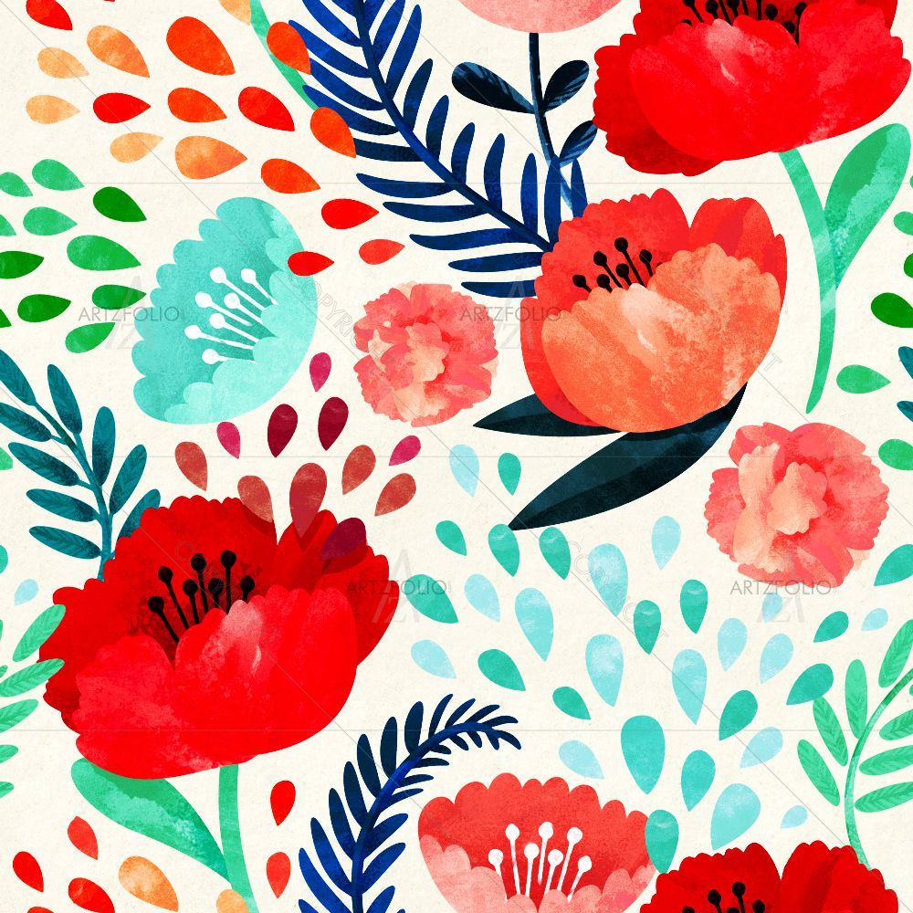 Watercolor Botanical Art — custom-size art design 5015313