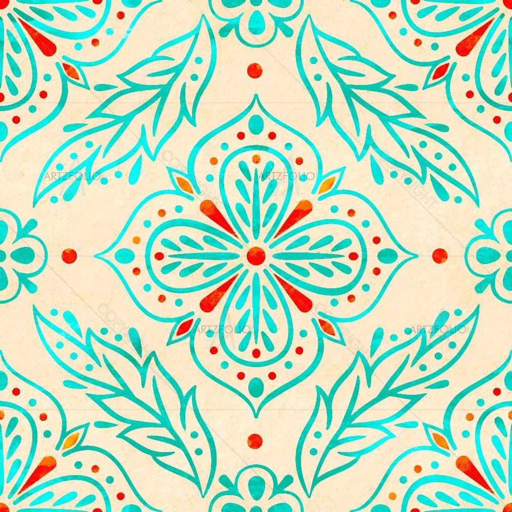 Hand Illustrated Pattern — custom-size art design 5015321