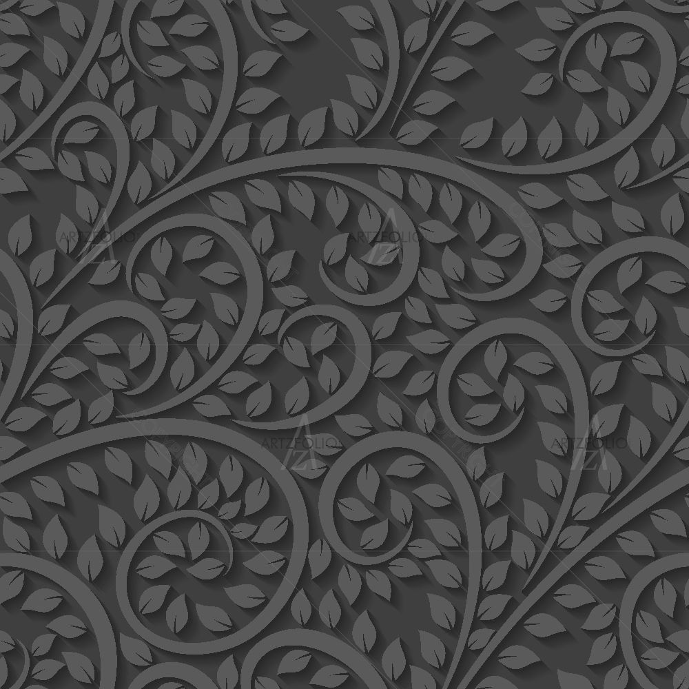 Black Leaves Pattern — custom-size art design 5015322