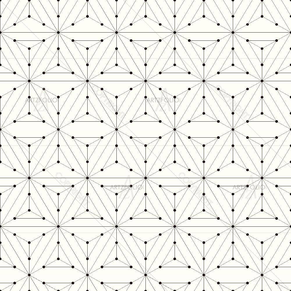 Repeating Linear Hexagons and Triangles — custom-size art design 5015323