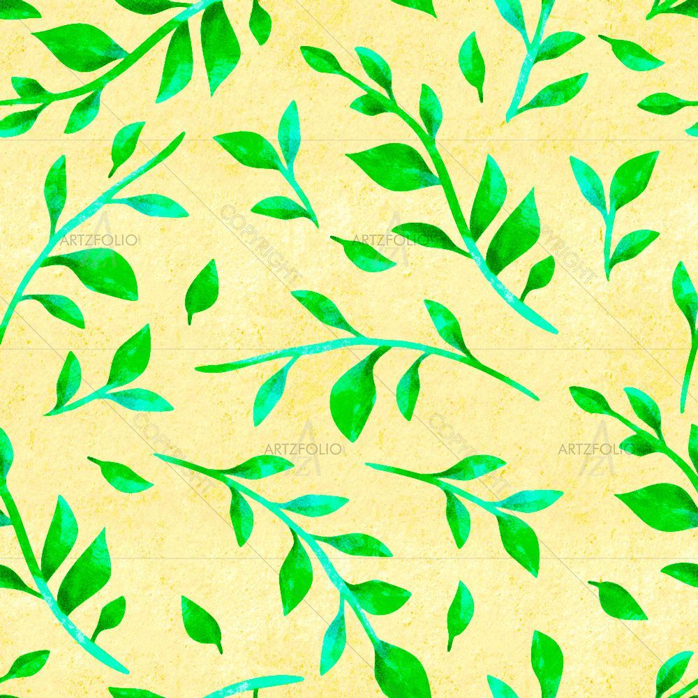 Green Botanical Leaves D2 — Botanical custom art by ArtzFolio
