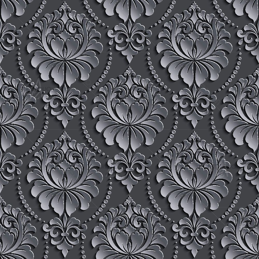 Dark Damask Pattern — custom-size art design 5015339