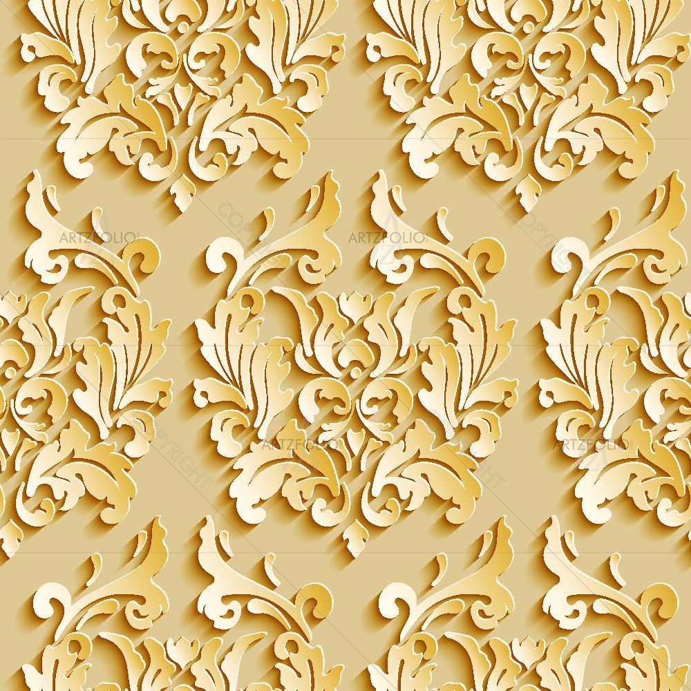 Damask Pattern D3 — custom-size art design 5015359