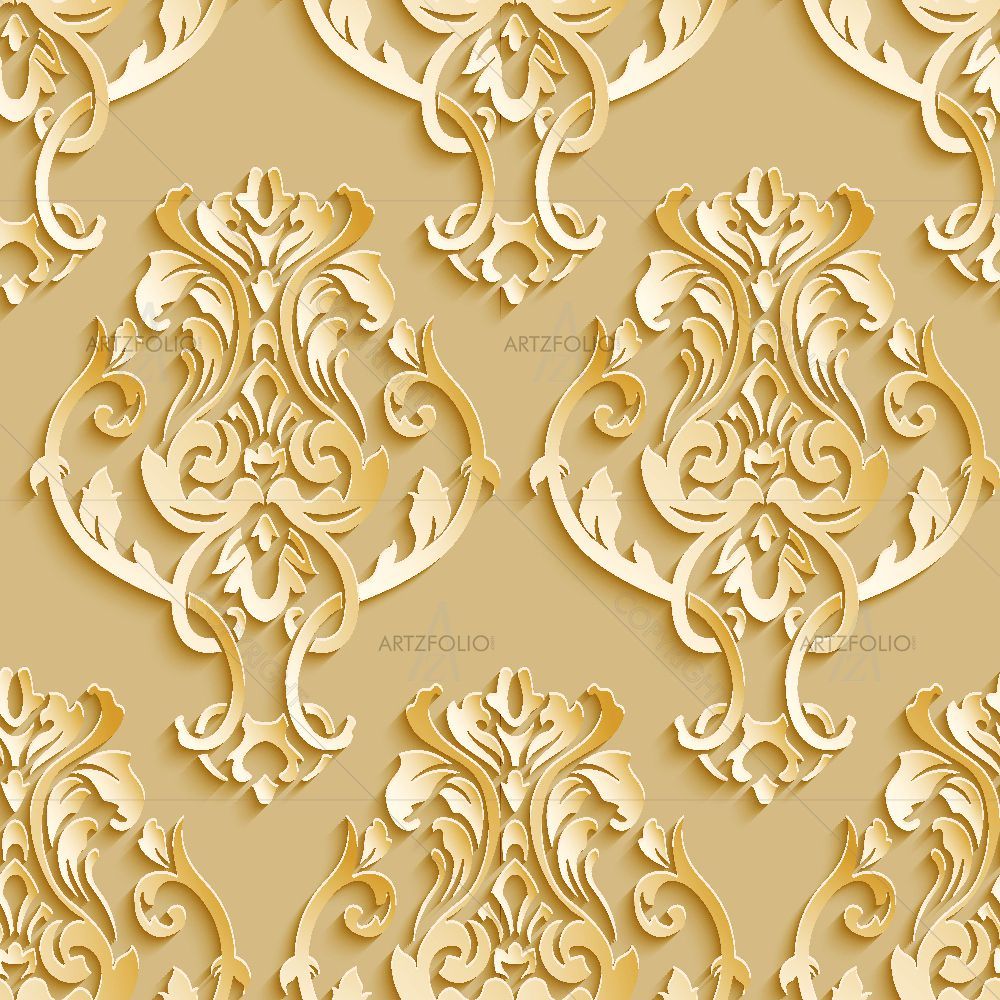 Luxury Damask Pattern D1 — Botanical custom art by ArtzFolio