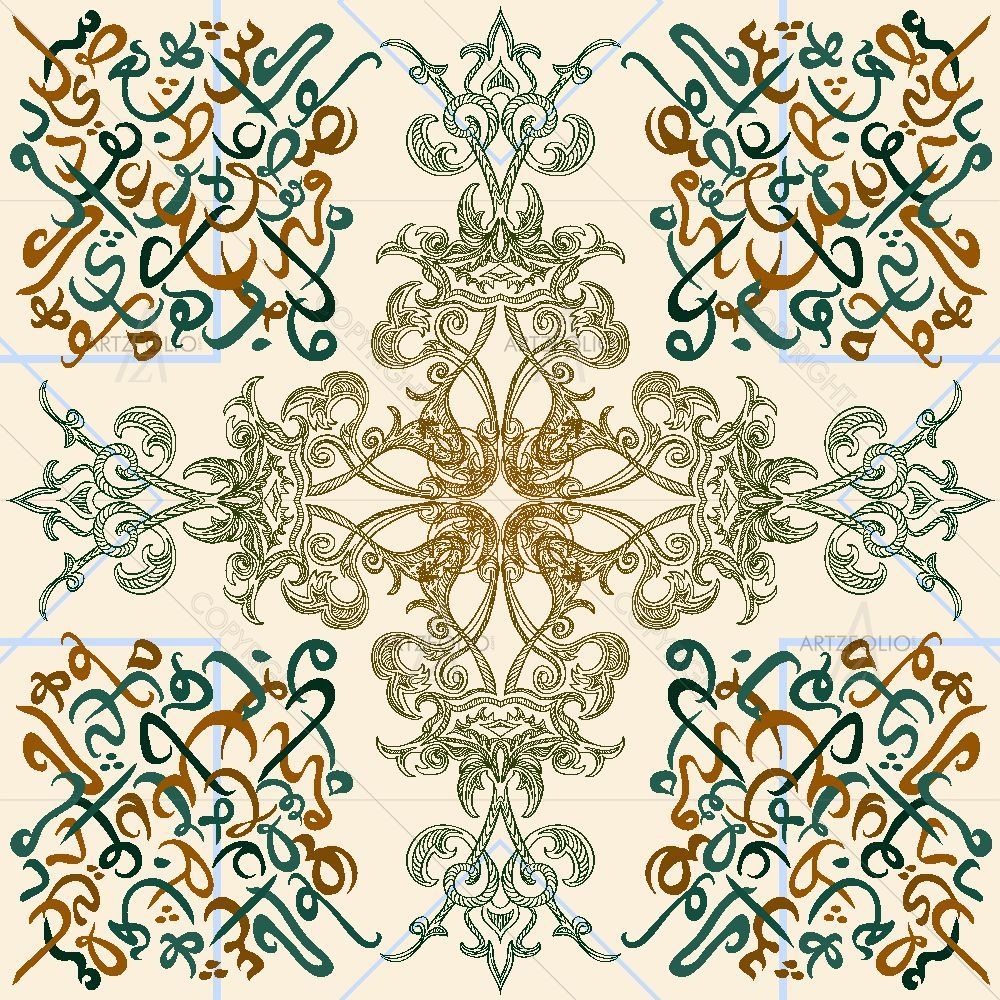 Arabic Eid Mubarak Pattern D8 — Devotional custom art by ArtzFolio