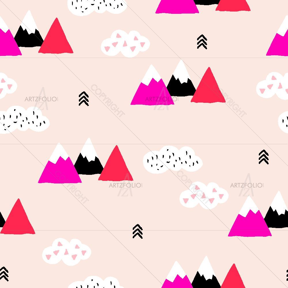 Pink Wonderland Mountains — custom-size art design 5015393