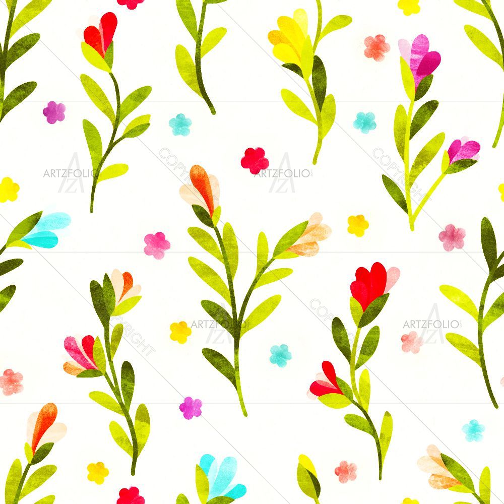 Floral Botanical Pattern D17 — custom-size art design 5015394