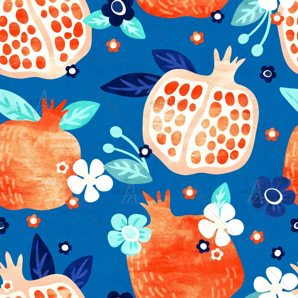 Pomegranate Pattern D1 — custom-size art design 5015395