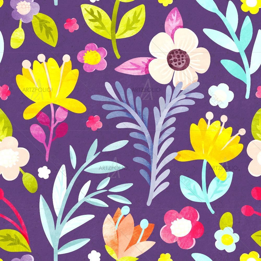 Colorful Flowers D3 — custom-size art design 5015396