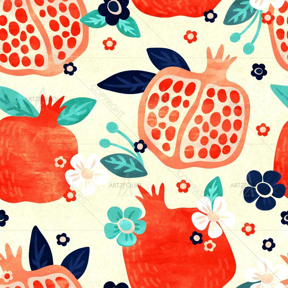 Pomegranate Pattern D2 — custom-size art design 5015397
