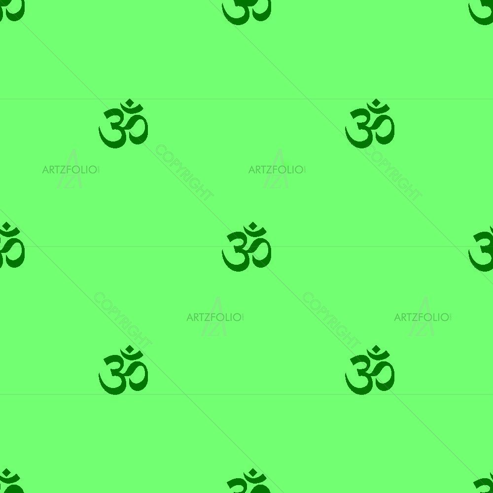 Om Signs on Green — Devotional custom art by ArtzFolio