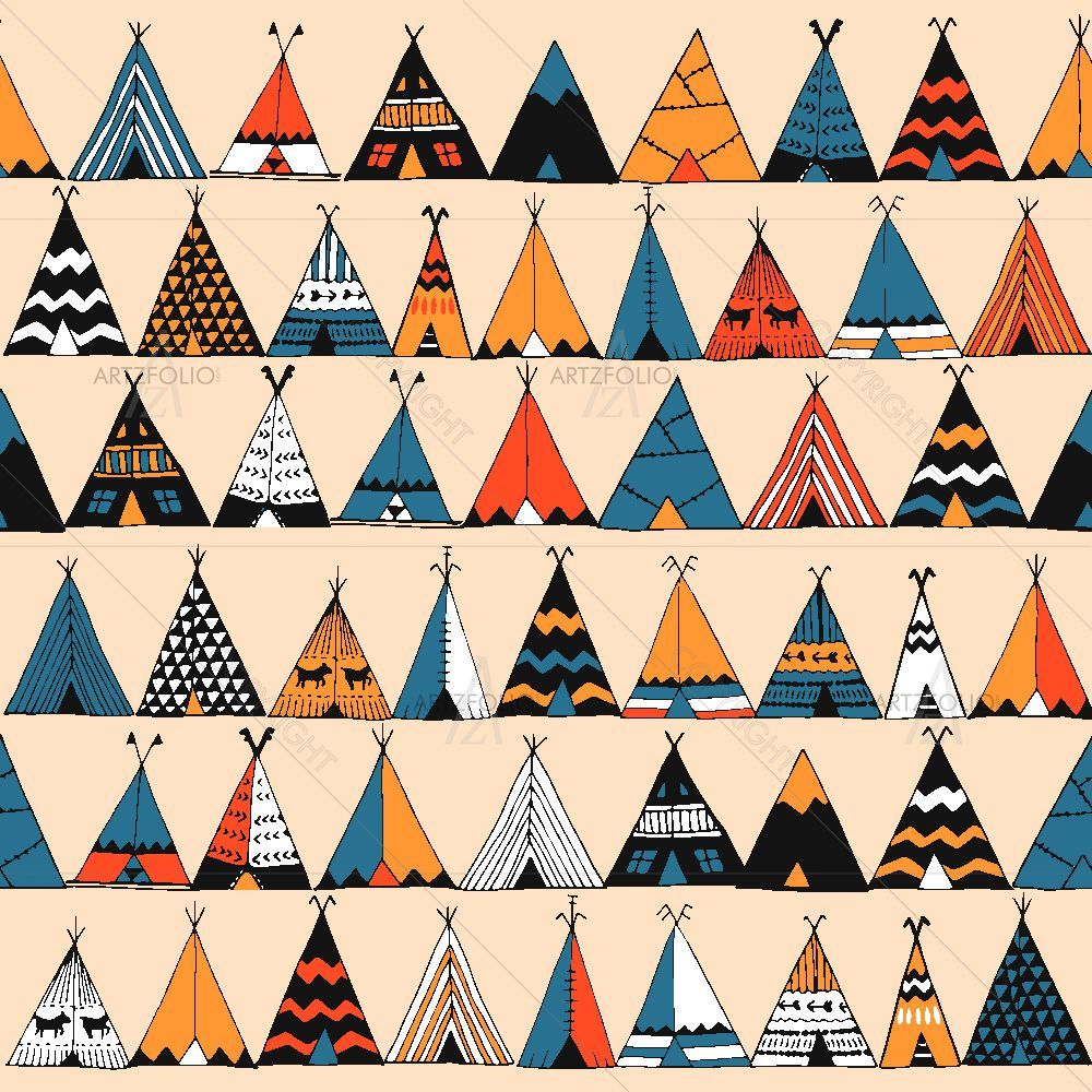 Teepee Wigwam Summer — custom-size art design 5015426