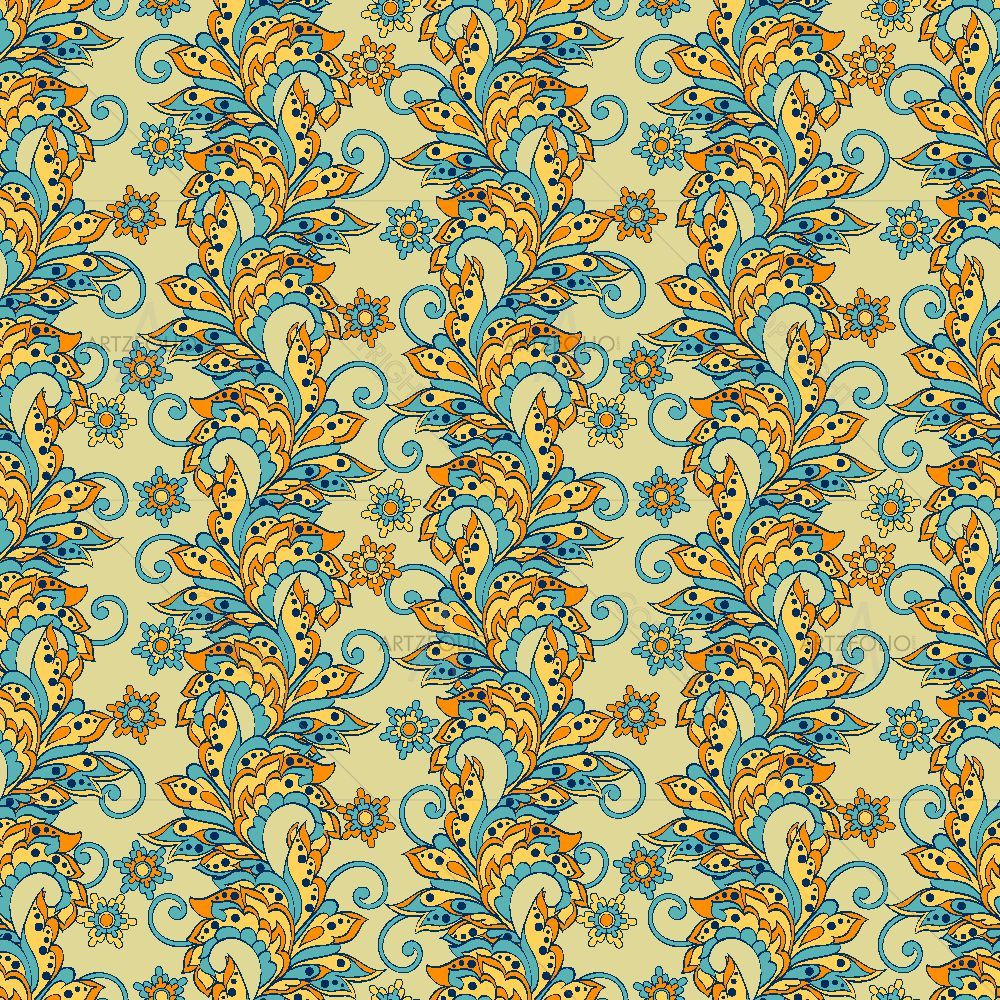 Indian Floral Batik — custom-size art design 5015437