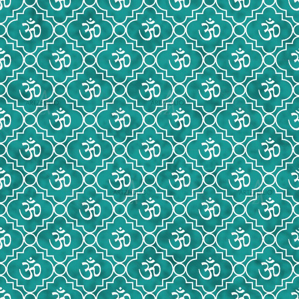 Teal Black Aum Hindu Symbol D2 — custom-size art design 5015439