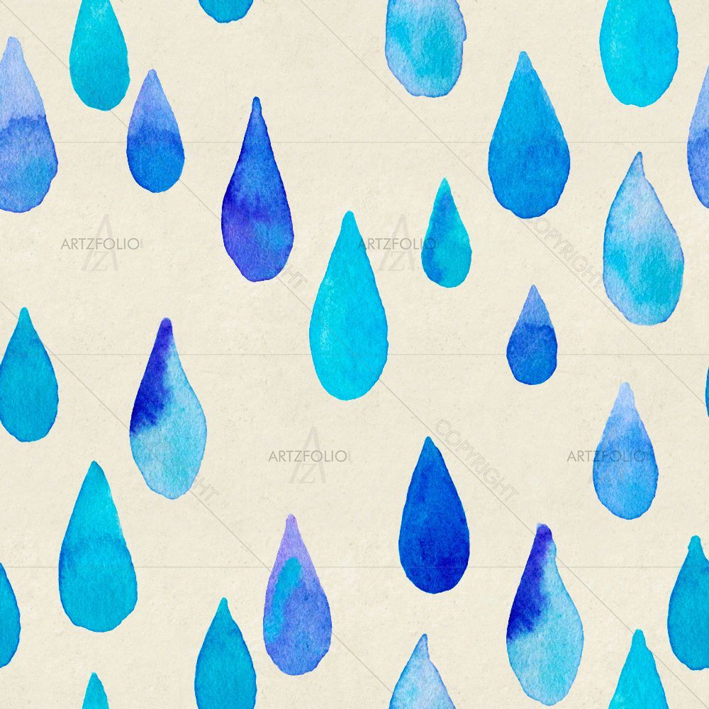 Blue Raindrops D2 — custom-size art design 5015446