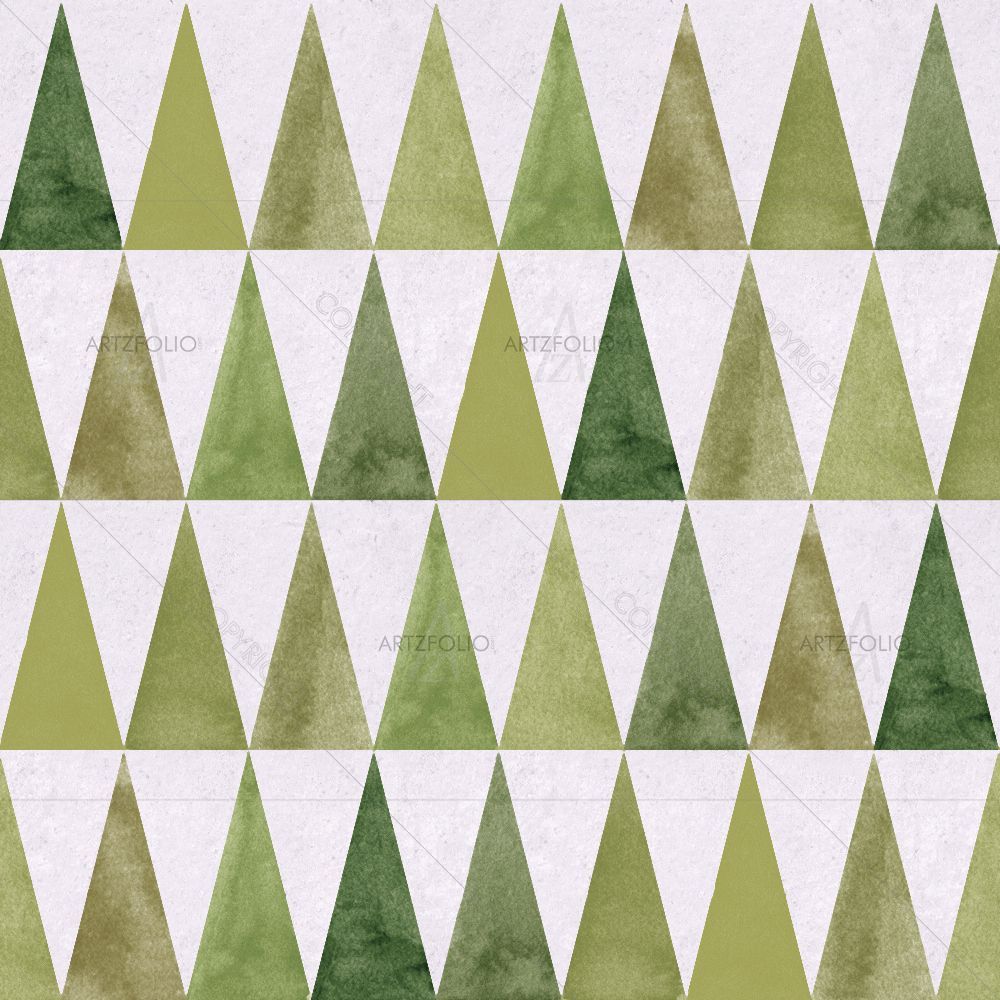Green Triangles — Abstract custom art by ArtzFolio