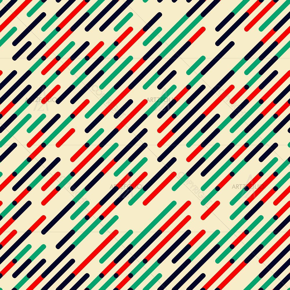 Red Green Diagonal Lines — Abstract custom art by ArtzFolio