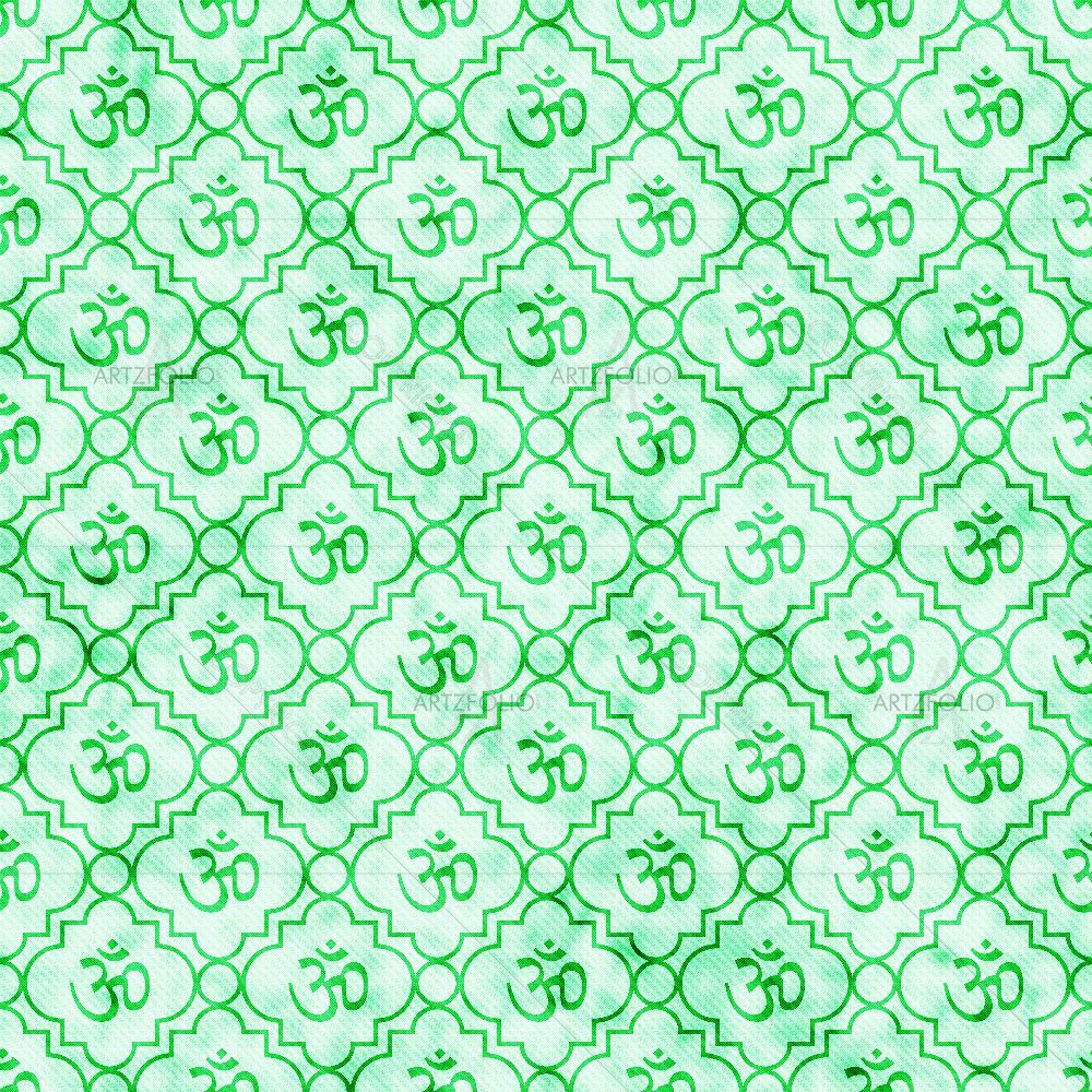 Green Hindu Symbol Aum — custom-size art design 5015493