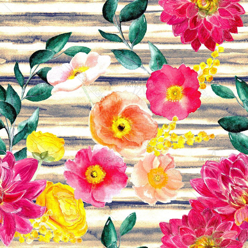 Abstract Peony Flowers — Botanical custom art by ArtzFolio