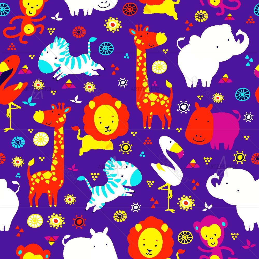 Cartoon Animals D7 — custom-size art design 5015515