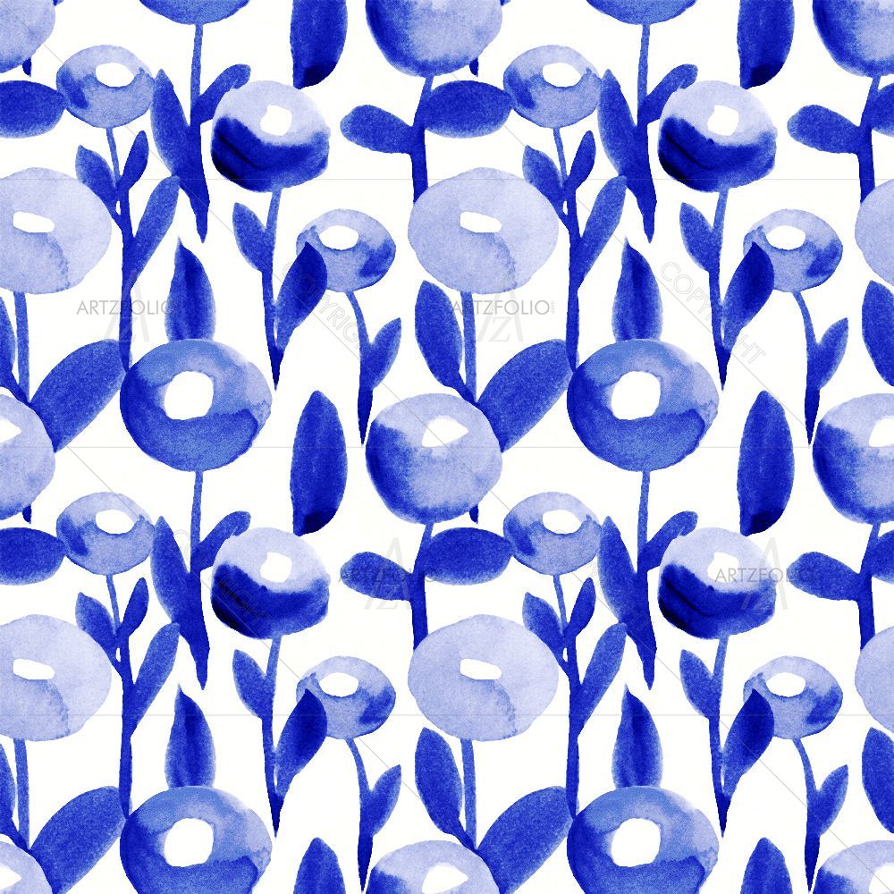 Indigo Floral Art — Botanical custom art by ArtzFolio