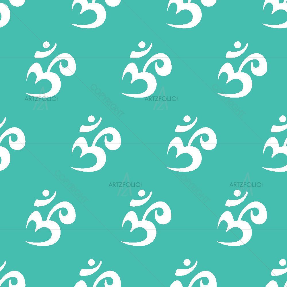 White Om Symbol — custom-size art design 5015556