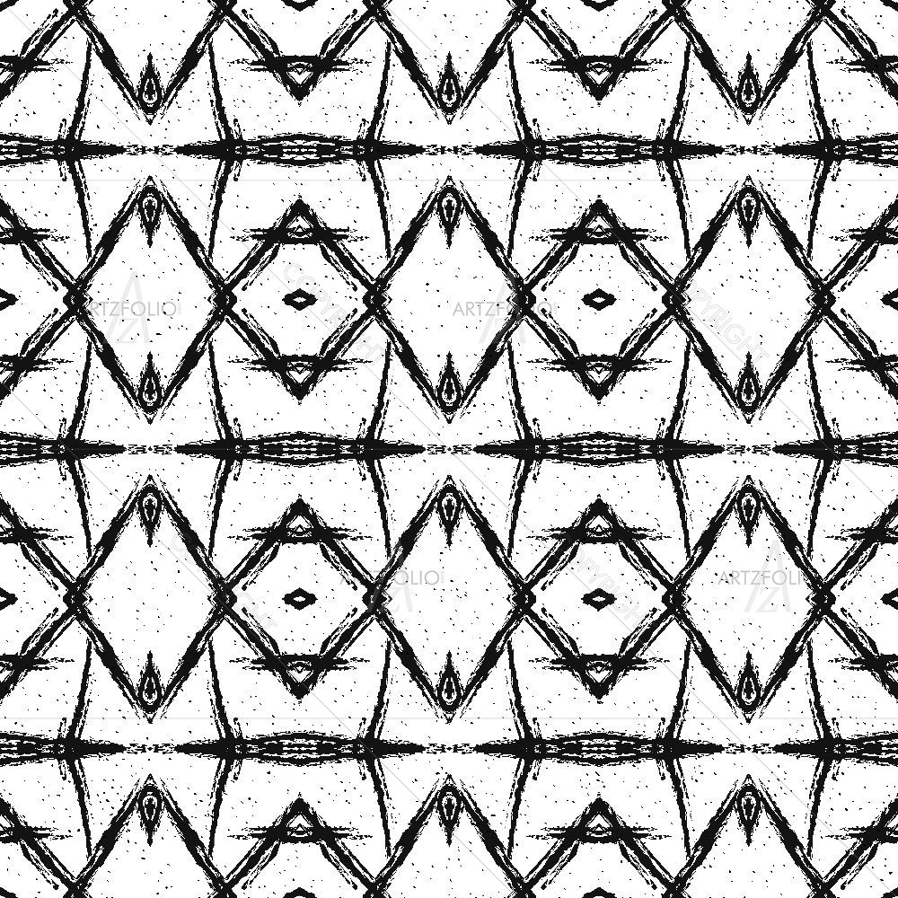 Ethnic Geometric Pattern D2 — Botanical custom art by ArtzFolio