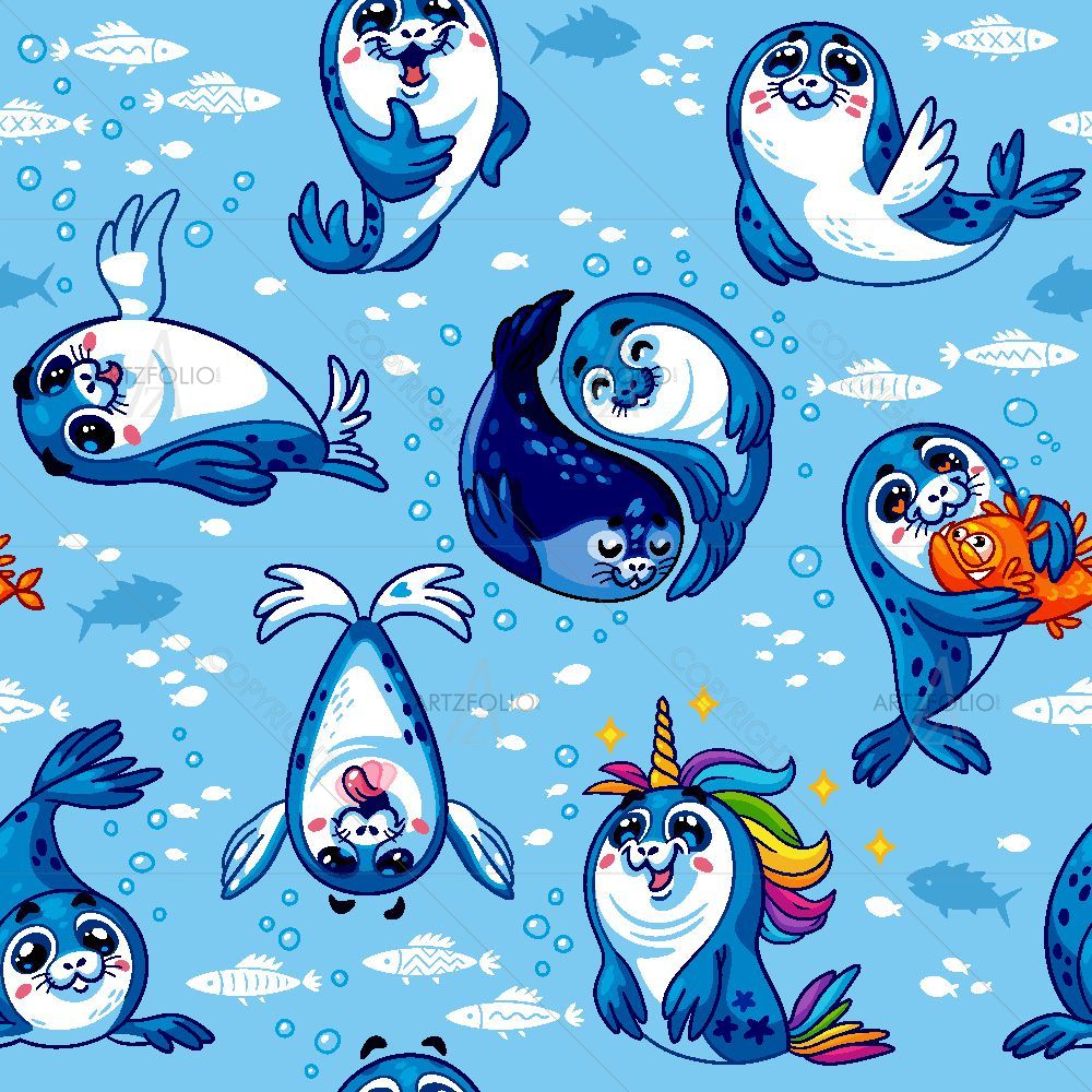 Cartoon Seal — Animated Cartoons custom art by ArtzFolio