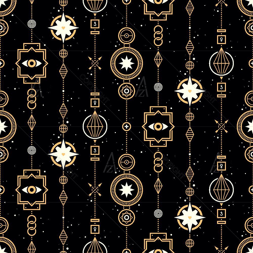 Stars and Magical Golden Garlands — custom-size art design 5015594