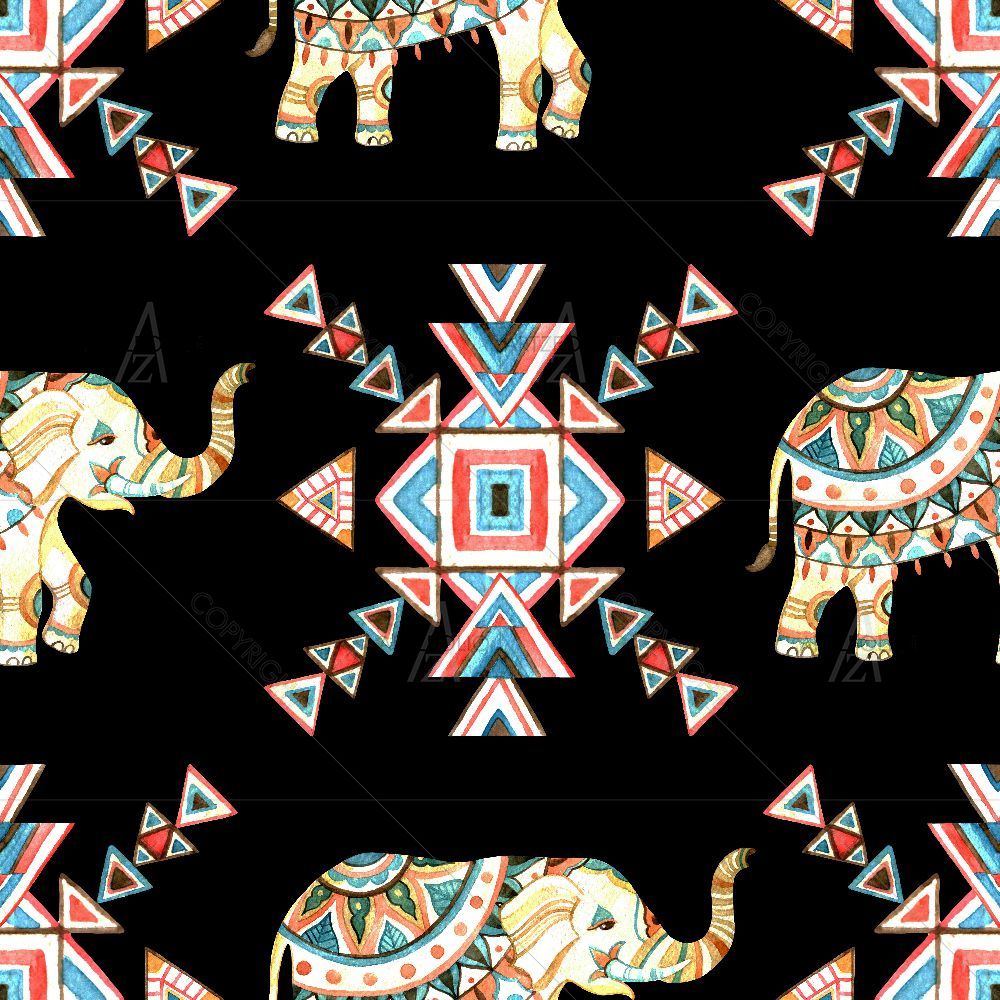 Indian Tribal Elephant — Botanical custom art by ArtzFolio