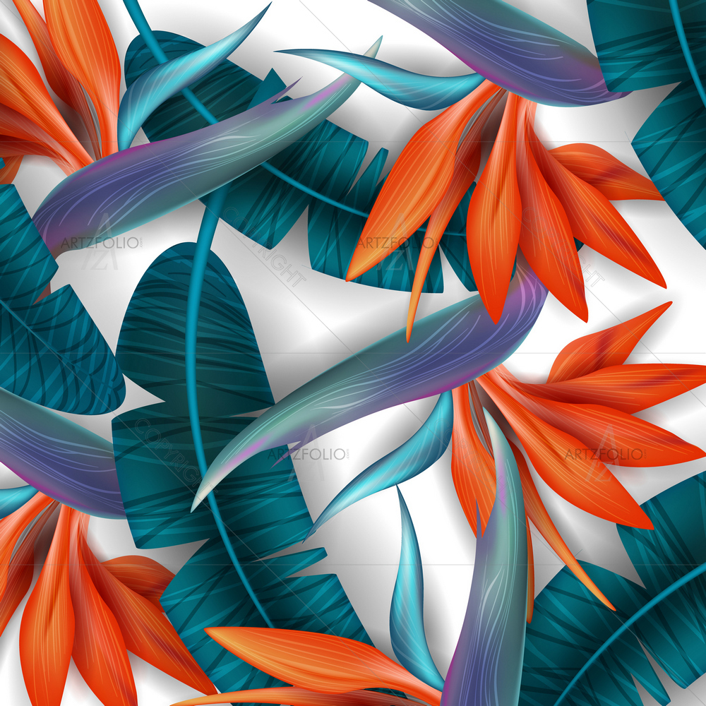 Strelitzia Tropical Flower — custom-size art design 5015603