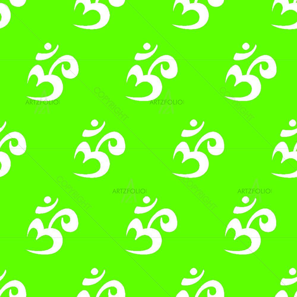 White Green Om Symbol — custom-size art design 5015609