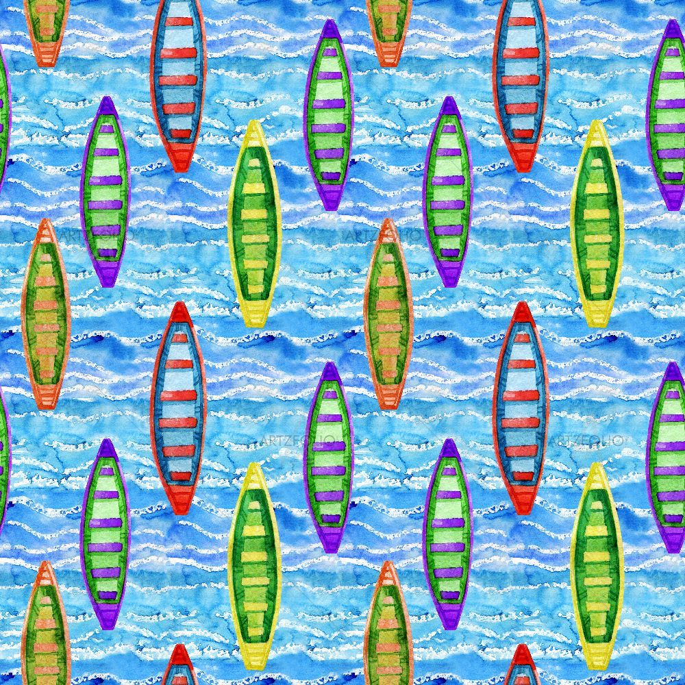Rowing Boats — custom-size art design 5015614