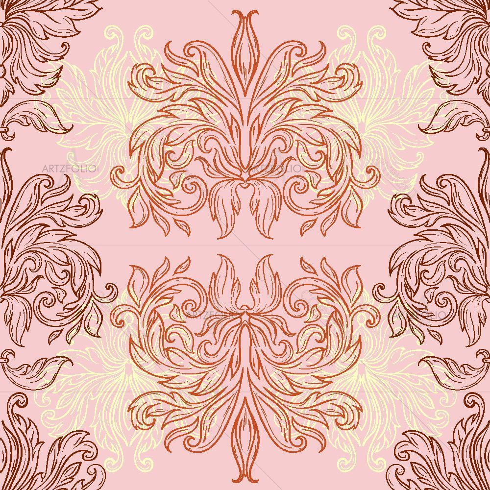 Vintage Retro Damask — Ancient custom art by ArtzFolio