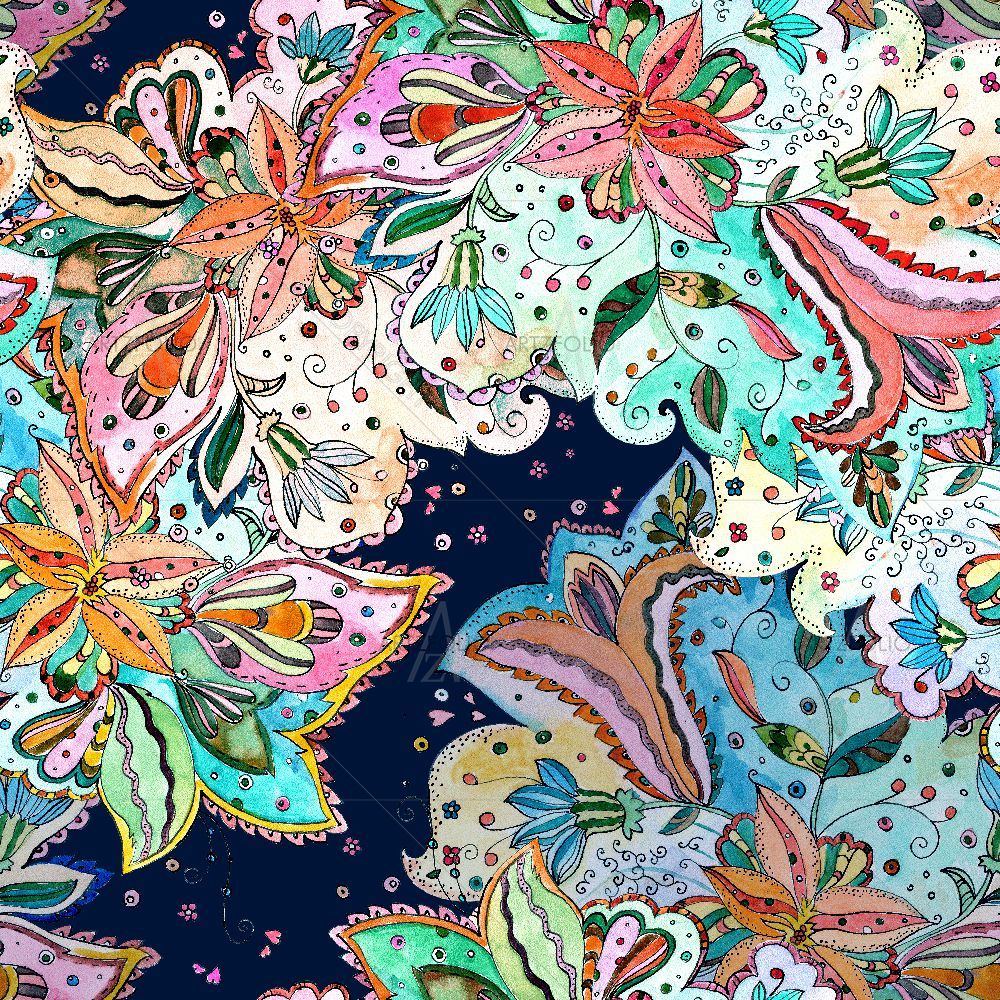 Watercolor Pattern D7 — custom-size art design 5015623