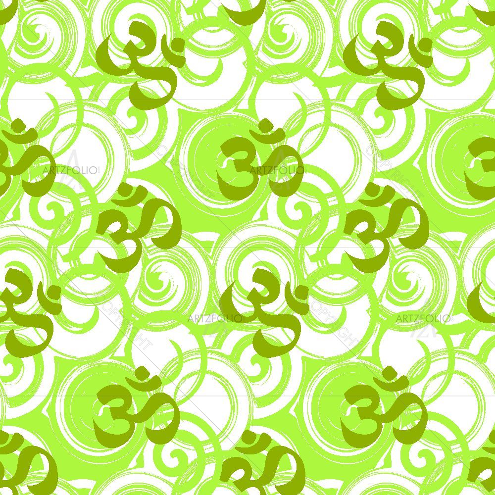 Green Hindu Om Aum Symbol — custom-size art design 5015624