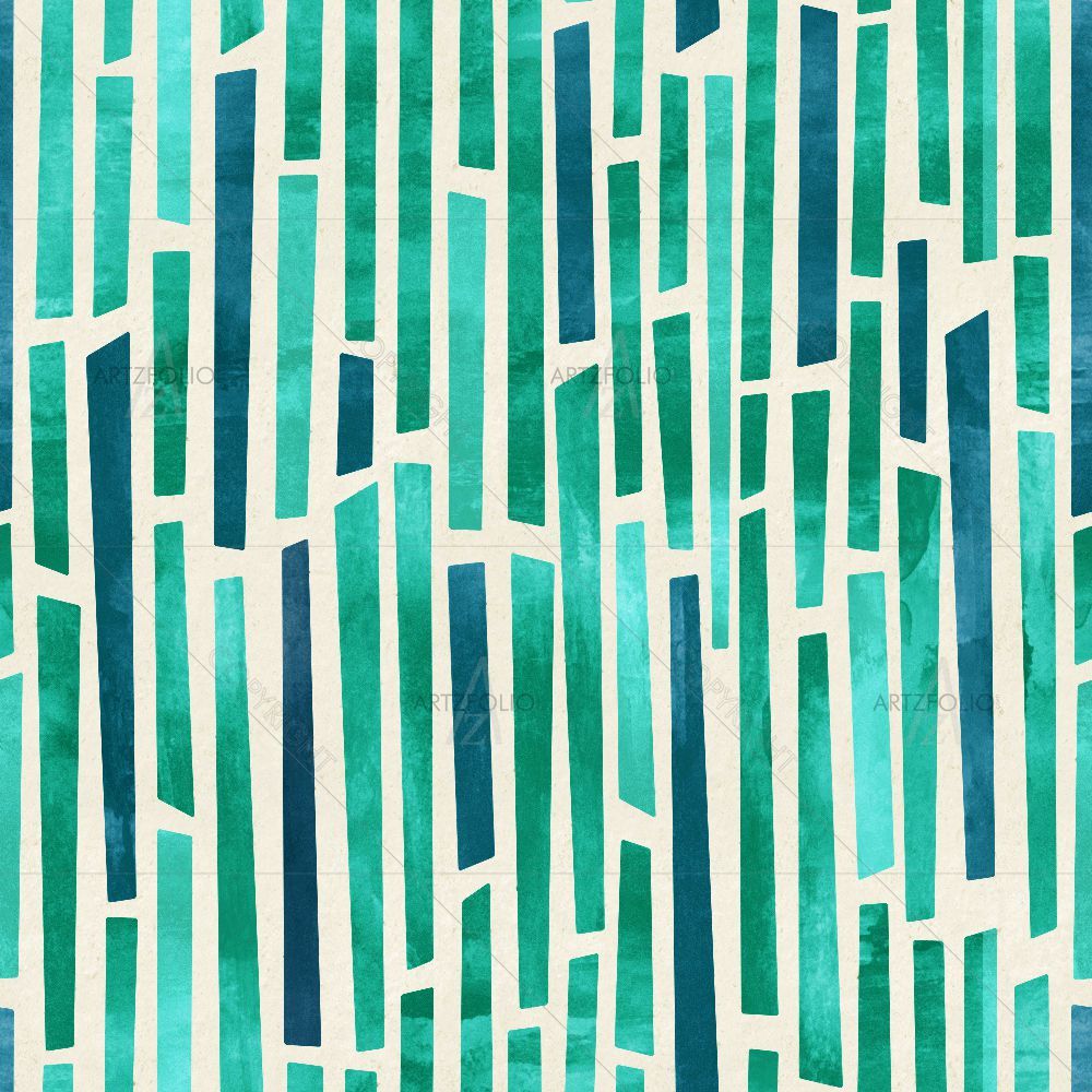 Green Blue Lines — custom-size art design 5015640